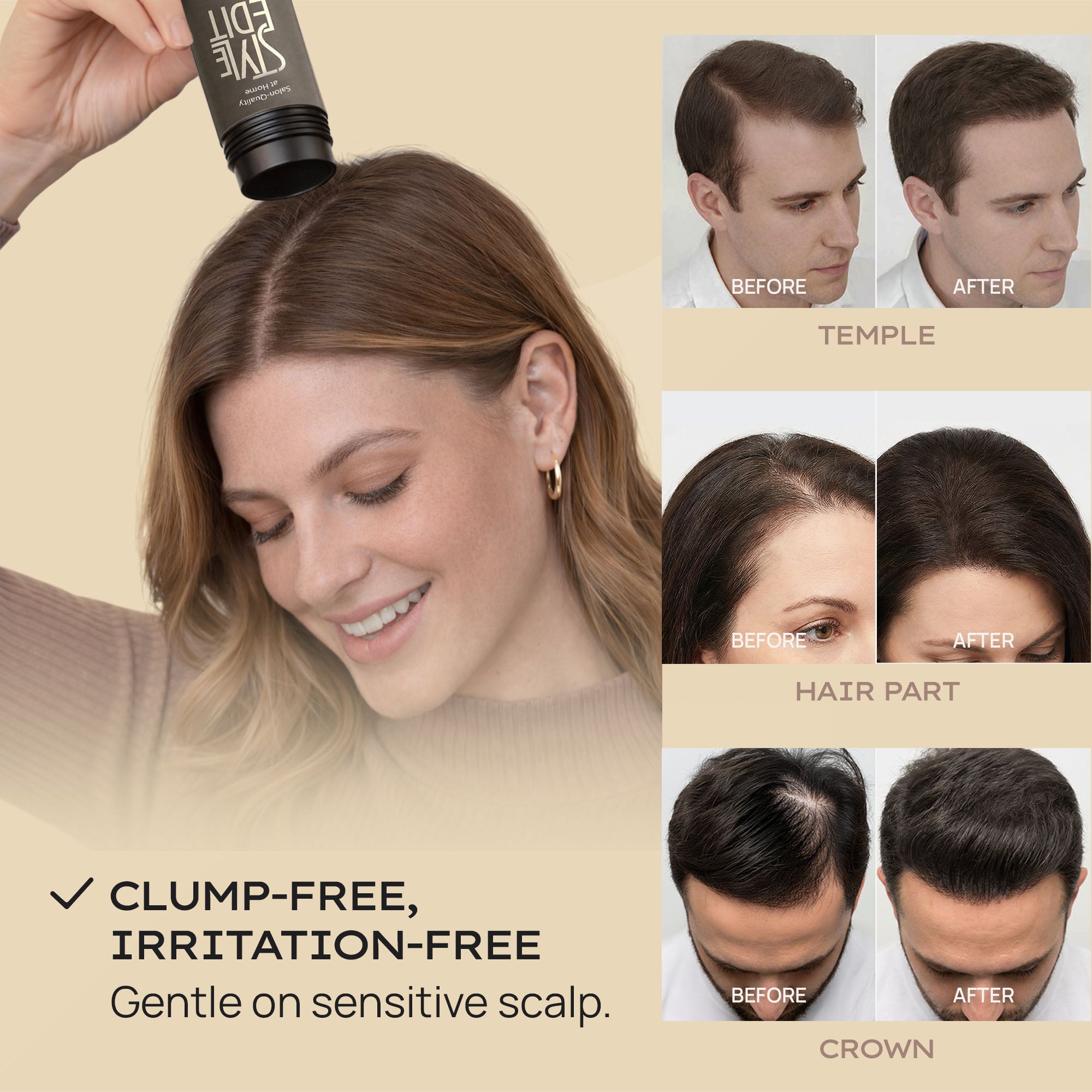 Hair Building Fibers Display - Brunette