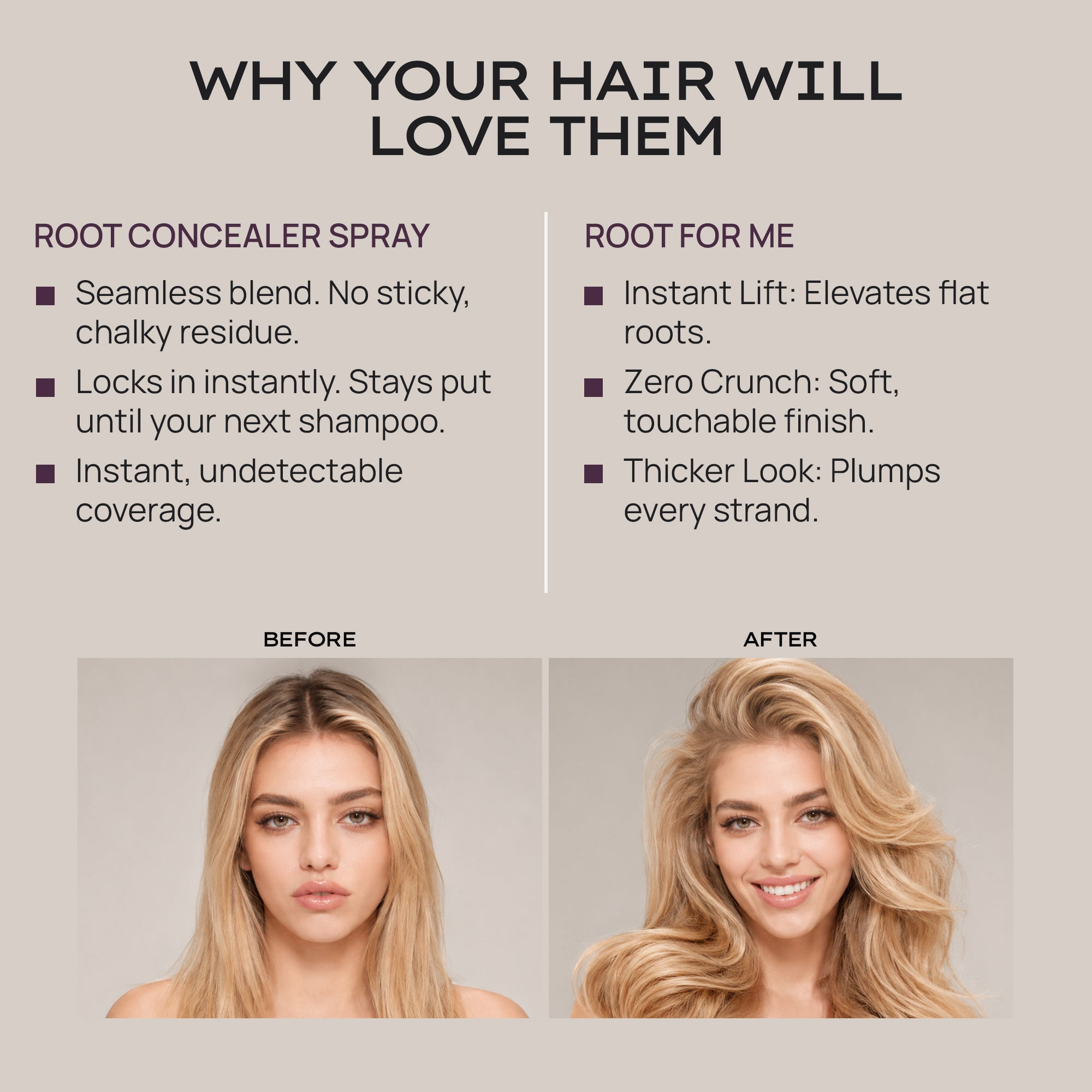 ROOT FOR ME™ Instant Root Volumizer and Root Concealer Spray