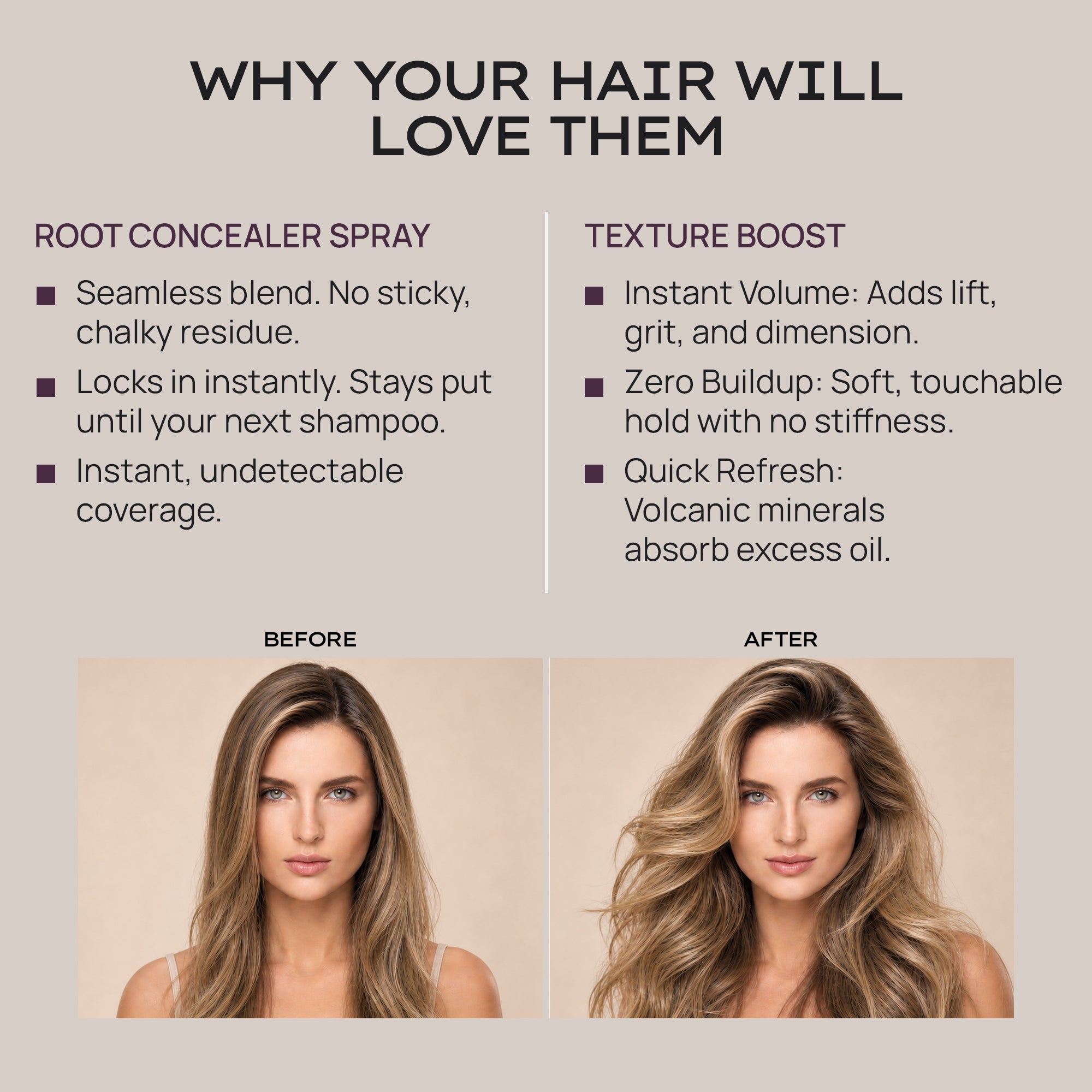 TEXTURE BOOST™ Dry Texturizing Spray and Root Concealer Spray