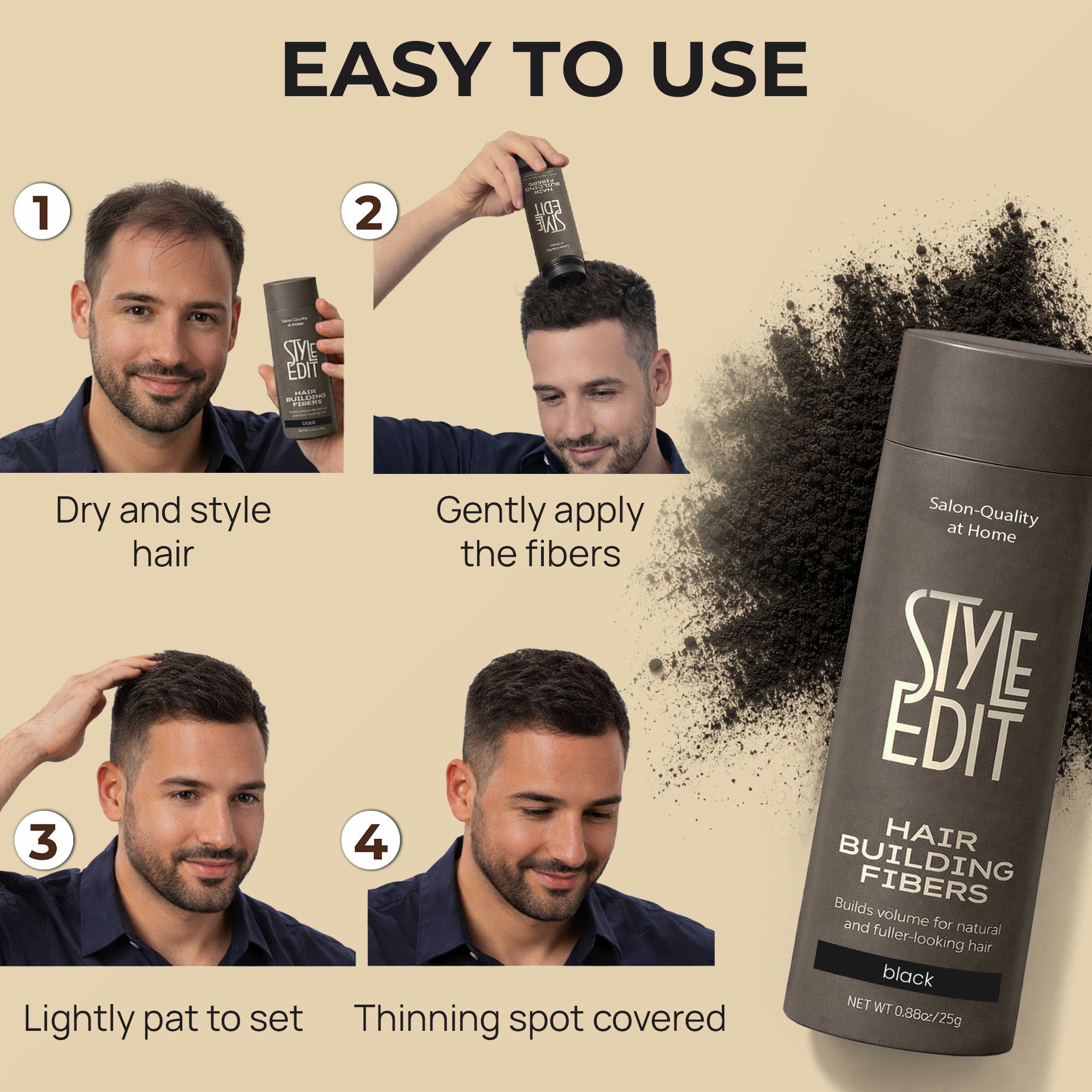 Hair Building Fibers Display - Brunette