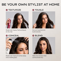 TEXTURE BOOST™ Dry Texturizing Spray and Root Concealer Spray