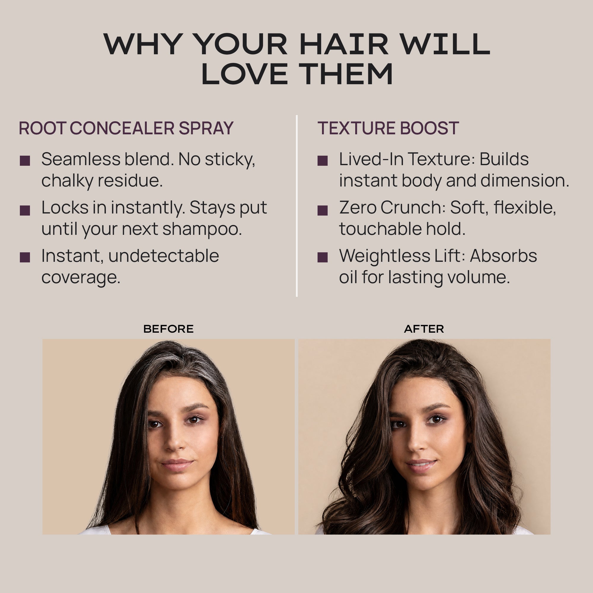 TEXTURE BOOST™ Dry Texturizing Spray and Root Concealer Spray