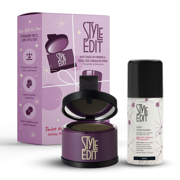 Black|Travel size spray + Touch up powder|Default