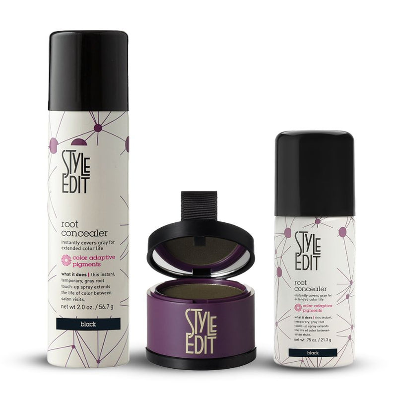 Root Concealer Spray and Powder Trio (Full & Travel Size Spray)